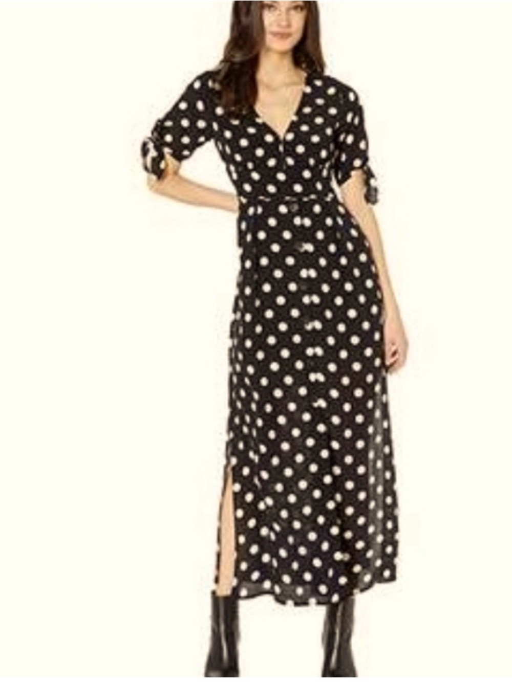 Sanctuary Black & White Polka Dot Maxi Dress
